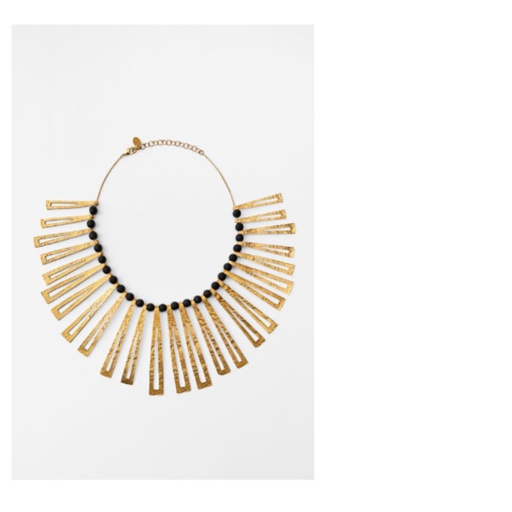Golden bead necklace